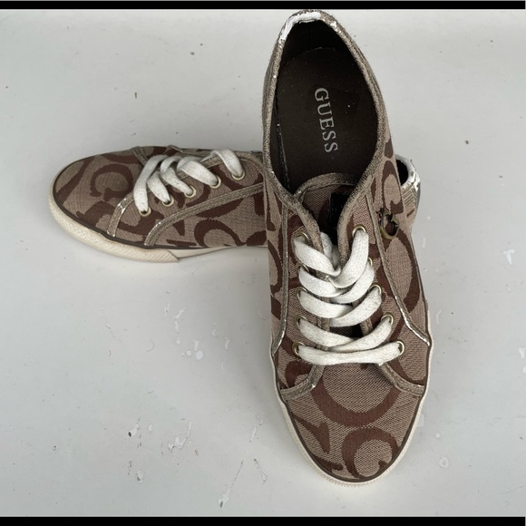 GUESS Brown logo sneakers Size 9 - Picture 6 of 12